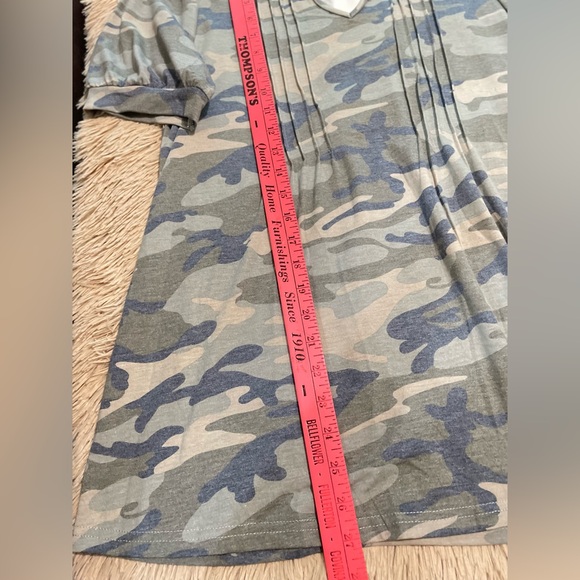 New Shirt SYOSS Women’s Short Sleeve Tunic Top Notch V Neck Camuflaje Green “L”. - Picture 7 of 9